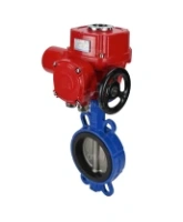 Затвор дисковый поворотный DN.ru WBV1432N-2W-Fb-H Ду100 Ру16, корпус - чугун GGG50, диск - нержавеющая сталь 316L, уплотнение - NBR, с электроприводом DN.RU QT-EX-010M-O2-220VAC-У1