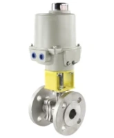 Кран шаровой DN.ru BV3232P(2pc)-FP-F-ISO-H Ду50 Ру40 полнопроходной двухходовой, нержавеющая сталь 316, фланцевый, уплотнение - PTFE, с электроприводом ГЗ-ОФ-80/21К 220В