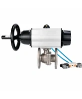 Кран шаровой DN.ru BV3232P(2pc)-FP-F-ISO-H WDVF Ду100 Ру16 полнопроходной, фланцевый, корпус - нержавеющая сталь 316, уплотнение - PTFE, с пневмоприводом PA-DA-105-1 и пневмораспределителем 4V320-08 AC220V