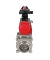 Кран шаровой DN.ru BV3232P(3pc)-FP-W-ISO-H Ду25 Ру63 полнопроходной двухходовой, нержавеющая сталь SS316, под приварку, уплотнение - PTFE, с пневмоприводом DN.ru PA-DA-52 и блоком концевых выключателей APL-210N