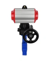Затвор дисковый поворотный DN.ru WBV1616E-2W-Fb-H Ду125 Ру16 LUG корпус - чугун QT450, диск - чугун QT450, уплотнение - EPDM, с пневмоприводом DN.ru PA-DA-105 и редуктором MON3-700-T38-ISO