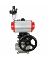 Кран шаровой DN.ru BV3232P(3pc)-FP-W-ISO-H Ду65 Ру25, полнопроходной под приварку, нержавеющая сталь SS316, уплотнение - PTFE, с пневмоприводом PA-DA-083, с пневмораспределителем 4M310-08 AC220V, с ручным дублером MON2-450-T28-ISO, с БПВ AFC2000