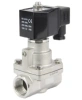 Клапан электромагнитный DN.ru VS1031-PT-NC-220VAC 1 1/2″ Ду40 Ру12 соленоидный двухходовой поршневой, резьбовой, корпус - нержавеющая сталь AISI 304, уплотнение - PTFE, пилотного действия, нормально закрытый, катушка - 220В AC