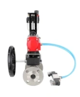 Кран шаровой DN.ru BV3131P(3pc)-FP-F-ISO-H Ду15 Ру40, фланцевый, полнопроходной, трехсоставной, нержавеющая сталь SS304, PTFE, с пневмоприводом PA-DA-052, с пневмораспределителем 4V320-10 AC220V, ручным дублером MON1-250-T26-ISO, БПВ AFC2000