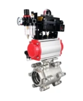Кран шаровой DN.ru BV3232P(3pc)-FP-SW-ISO-H Ду65 Ру63 полнопроходной, корпус - нержавеющая сталь SS316, под приварку, с пневмоприводом PA-SA-130, пневмораспределителем 4M310-08 AC220V, БКВ APL-410N EX, БПВ AFC2000