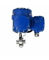 Затвор дисковый поворотный DN.ru WBV3131E-2W-C-H Ду50 Ру10 кламповый, корпус - пищевая нержавеющая сталь 304, уплотнение - EPDM, с электроприводом QT-N-005M-O2-220VAC-У1 с моментной муфтой и штурвалом