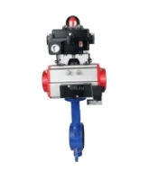 Затвор дисковый поворотный DN.ru WBV1132N-2W-Fb-H Ду125 Ру16, корпус - чугун GG25, диск - нержавеющая сталь 316L, уплотнение - NBR, с пневмоприводом DN.ru PA-SA-140 с возвратными пружинами, пневмораспределителем 4M310-08 AC220V, БКВ APL-410N EX