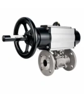Кран шаровой DN.ru BV3131P(3pc)-FP-F-ISO-H Ду100 Ру16 полнопроходной, фланцевый, корпус - нержавеющая сталь 304, PTFE, 22х22, WDVF, с пневмоприводом PA-DA-105-1 и пневмораспределителем 4M320-08 AC220V