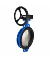 Затвор дисковый поворотный DN.ru WBV1431N-2W-Fb-ISO-R Ду350 Ру16 межфланцевый, корпус - чугун GGG50, диск - нержавеющая сталь AISI 304, уплотнение - NBR, с редуктором
