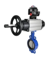 Затвор дисковый поворотный DN.ru WBV1432E-2W-Fb-H Ду150 Ру16, корпус - чугун GGG50, диск - нержавеющая сталь 316L, уплотнение - EPDM, с пневмоприводом DN.ru PA-DA-105-1 двойного действия, пневмораспределителем 4M310-08 AC220V, БКВ APL-510N-EX