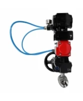 Кран шаровой DN.ru BV3232P(2pc)-FP-T-ISO-H Ду100 Ру40 полнопроходной, нерж. сталь SS316, внутренняя резьба, PTFE, с пневмоприводом PA-DA-105, ручным дублером MON3-700-T38-ISO и с эл.пневматич. поворотным позиционером YT-1000RSN без обратной связи