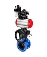 Затвор дисковый поворотный DN.ru WBV1313E-2W-F-H Ду100 Ру16 фланцевый, корпус - чугун GGG40, диск - чугун GGG40, EPDM, с пневмоприводом DN.ru PA-DA-105, пневмораспределителем 4M310-08 DC24V, БКВ APL-210N, ручным дублером MON1-250-T26-ISO и БПВ AFC2000