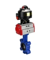 Затвор дисковый поворотный DN.ru WBV1631E-2W-Fb-H Ду100 Ру16 LUG корпус - чугун QT450, диск - нержавеющая сталь 304, уплотнение - EPDM, с пневмоприводом DN.ru PA-DA-083 и БКВ APL-510N EX