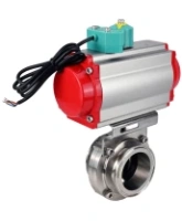 Затвор дисковый поворотный кламповый DN.ru WBV3131S-2W-C-H Ду40 Ру10 корпус - пищевая нержавеющая сталь 304, уплотнение - Silicon, с пневмоприводом PA-DA-052 и магнитным переключателем ALS200D