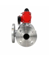 Кран шаровой DN.ru BV3232P(2pc)-FP-3WL-F-ISO-H Ду80 Ру16 HYMT трехходовой L-тип, полнопроходной, фланцевый, корпус - нержавеющая сталь AISI316, с пневмоприводом PA-SA-130 и пневмораспределителем 4M320-08 AC220V