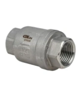 Клапан обратный DN.ru VCS3232P-T 3/4″ Ду20 Ру16 резьбовой, пружинный, корпус - нержавеющая сталь 316, диск - нержавеющая сталь 316, уплотнение - PTFE