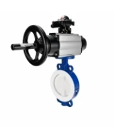 Затвор дисковый поворотный DN.ru WBV3434Pf-2W-Fb-R Ду200 Ру16, корпус - углеродистая сталь WCB, диск - углеродистая сталь WCB, футерованный PTFE, уплотнение - PTFE, с пневмоприводом PA-DA-105-1, пневмораспределителем 4M310-08 AC220V и БКВ APL-210N