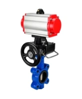Затвор дисковый поворотный DN.ru WBV1616E-2W-Fb-H Ду125 Ру16 LUG корпус - чугун QT450, диск - чугун QT450, уплотнение - EPDM, с пневмоприводом DN.ru PA-DA-105, пневмораспределителем 4M310-08 AC220V и дублером MON3-700-T38-ISO