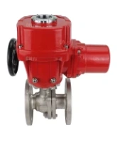 Кран шаровой DN.ru BV3232P(2pc)-FP-F-ISO-H Ду100 Ру16 полнопроходной двухходовой, нержавеющая сталь, фланцевый, уплотнение - PTFE, с 1/4-оборотным электроприводом DN.ru QT-EX-020M-O2-220VAC-У1