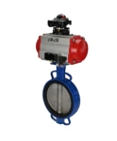 Затвор дисковый поворотный DN.ru WBV1413E-2W-Fb-H Ду200 Ру16, корпус - чугун GGG50, диск - чугун GGG40, уплотнение - EPDM, с пневмоприводом DN.ru PA-SA-160, пневмораспределителем 4M310-08 AC220V, БКВ APL-210N