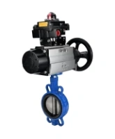 Затвор дисковый поворотный DN.ru WBV1432N-2W-Fb-H Ду125 Ру16, корпус - чугун GGG50, диск - нержавеющая сталь 316L, уплотнение - NBR, с пневмоприводом DN.ru PA-DA-105-1 двойного действия, пневмораспределителем 4M310-08 AC220V, БКВ APL-410N EX