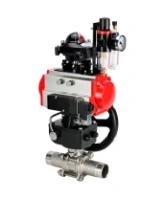 Кран шаровой DN.ru BV3232P(3pc)-FP-W-ISO-H LONG Ду125 Ру16 полнопроход., корпус - нерж.сталь 316, уплотнение - PTFE, под приварку, пн.привод PA-DA-130, пн.распределитель 4M310-08 AC220V, ручной дублер MON3-700-T38-ISO, БКВ APL-210N и БПВ AFC2000