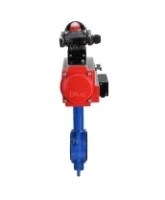 Затвор дисковый поворотный DN.ru WBV1132N-2W-Fb-H Ду125 Ру16, корпус - чугун GG25, диск - нержавеющая сталь 316L, уплотнение - NBR, с пневмоприводом DN.ru PA-SA-140 с возвратными пружинами, пневмораспределителем 4M310-08 AC220V, БКВ APL-210N