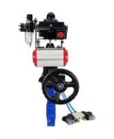 Затвор дисковый поворотный DN.ru WBV1631E-2W-Fb-H Ду125 Ру16 LUG корпус - чугун QT450, диск - нержавеющая сталь 304, EPDM, с пневмоприводом DN.ru PA-DA-105, пневмораспределителем 4V320-10 AC220V, БКВ APL-410N EX, редуктором MON3-700-T38-ISO и БПВ AFC2000