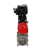 Кран шаровой DN.ru BV3232P(3pc)-FP-W-ISO-H Ду65 Ру25, полнопроходной под приварку, нержавеющая сталь SS316, уплотнение - PTFE, с пневмоприводом PA-DA-083 двойного действия и с электропневматическим поворотным позиционером YT-1000RSN без обратной связи