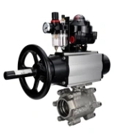 Кран шаровой DN.ru BV3232P(3pc)-FP-SW-ISO-H Ду100 Ру63 полнопроходной, корпус - нержавеющая сталь SS316, под приварку, с пневмоприводом PA-DA-105-1, пневмораспределителем 4M310-08 DC24V, БКВ APL-510N EX, БПВ AFC2000