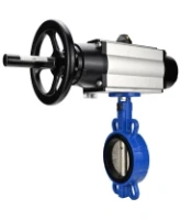 Затвор дисковый поворотный DN.ru WBV1413E-2W-Fb-H Ду150 Ру16, межфланцевый, корпус - чугун GGG50, диск - чугун GGG40, уплотнение - EPDM, с пневмоприводом DN.ru PA-DA-105-1 и пневмораспределителем 4M310-08 AC220V