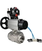 Кран шаровой DN.ru BV3232P(4pc)-SP-3WL-T-ISO-H Ду100 Ру40, стандартнопроходной, четырехсоставной, нержавеющая сталь 316, PTFE, внутренняя резьба, с пневмоприводом PA-DA-105-1, пневмораспределителем 4V320-08 AC220V, БКВ APL-510N Ex, БПВ AFC2000