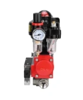 Кран шаровой DN.ru BV3232P(4pc)-SP-3WL-T-ISO-H 1/2″ Ду15 Ру63 стандартнопроходной трехходовой L-тип, нержавеющая сталь SS316, внутренняя резьба, уплотнение - PTFE, пн.привод DN.ru PA-DA-052 пн.распределитель 4M310-08 AC220V БПВ AFC2000 БКВ APL-510N-EX