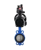 Затвор дисковый поворотный DN.ru WBV1132N-2W-Fb-H Ду125 Ру16, корпус - чугун GG25, диск - нержавеющая сталь 316L, уплотнение - NBR, с пневмоприводом DN.ru PA-DA-105-1, пневмораспределителем 4M310-08 AC220V, БКВ APL-210N, БПВ AFC2000