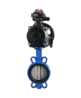 Затвор дисковый поворотный DN.ru WBV1132N-2W-Fb-H Ду125 Ру16, корпус - чугун GG25, диск - нержавеющая сталь 316L, уплотнение - NBR, с пневмоприводом DN.ru PA-DA-105-1 двойного действия, пневмораспределителем 4M310-08 AC220V, БКВ APL-210N