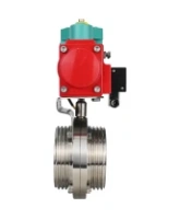 Затвор дисковый поворотный DN.ru WBV3131E-2W-T-H Ду15 Ру10 резьбовой, корпус - пищевая нержавеющая сталь 304, уплотнение - EPDM, с пневмоприводом PA-SA-065, пневмораспределителем 4M310-08 220В NAMUR и магнитным переключателем ALS200D