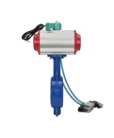Затвор дисковый поворотный DN.ru WBV1432N-2W-Fb-H Ду40 Ру16 корпус - чугун GGG50, диск - нержавеющая сталь 316L, уплотнение - NBR, с пневмоприводом PA-SA-083, пневмораспределителем 4V320-08 AC220V и магнитным переключателем ALS200D