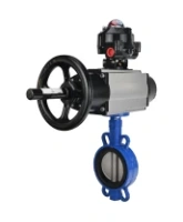 Затвор дисковый поворотный DN.ru WBV1132N-2W-Fb-H Ду125 Ру16, корпус - чугун GG25, диск - нержавеющая сталь 316L, уплотнение - NBR, с пневмоприводом DN.ru PA-DA-105-1 двойного действия, с БКВ APL-510N-EX