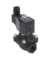 Клапан электромагнитный DN.ru VS541-ET-NC-220VAC 1 1/2″ Ду40 Ру6, соленоидный двухходовой, резьбовой, корпус - полиамид PA66, уплотнение - EPDM, нормально-закрытый, прямого действия, катушка - 220В AC