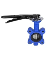 Затвор дисковый поворотный DN.ru WBV1631E-2W-Fb-H Ду50 Ру16 LUG межфланцевый, корпус - чугун QT450, диск - нержавеющая сталь 304, уплотнение - EPDM, с рукояткой