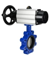 Затвор дисковый поворотный DN.ru WBV1631E-2W-Fb-H Ду125 Ру16 LUG корпус - чугун QT450, диск - нержавеющая сталь 304, уплотнение - EPDM, с пневмоприводом DN.ru PA-DA-105-1