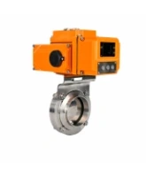 Затвор дисковый поворотный DN.ru WBV3131E-2W-W-H Ду15 Ру10 под приварку, корпус - пищевая нержавеющая сталь 304, уплотнение - EPDM, с электроприводом QT-N-005EM-B1-220VAC-У1 c датчиком обратной связи и входным управляющим сигналом 0-10В HARK