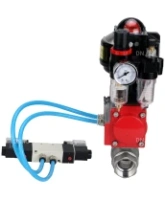 Кран шаровой DN.ru BV3232P(2pc)-FP-T-ISO-H 3″ Ду80 Ру40 полнопроходной двухходовой, нержавеющая сталь SS316, внутренняя резьба, уплотнение - PTFE, с пн.приводом DN.ru PA-SA-130 пн.распределителем 4V320-08 AC220V БПВ AFC2000 БКВ APL-510N-EX
