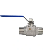 Кран шаровой DN.ru BV3131P(2pc)-FP-T-H НР/НР Ду32 Ру40 нержавеющая сталь AISI 304, полнопроходной, наружная резьба/наружная резьба, уплотнение - PTFE, ручка-рычаг