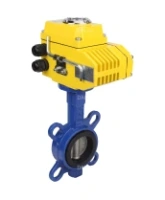 Затвор дисковый поворотный DN.ru WBV1432E-2W-Fb-H Ду100 Ру16, корпус - чугун GGG50, диск - нержавеющая сталь 316L, уплотнение - EPDM, с электроприводом DN.ru QT-N-008EM-O1-24VDC-У1 24В