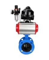 Затвор дисковый поворотный DN.ru WBV1313E-2W-F-H Ду100 Ру16 фланцевый, корпус - чугун GGG40, диск - чугун GGG40, EPDM, с пневмоприводом DN.ru PA-DA-105, пневмораспределителем DN.ru 4M310-08 AC220V, БКВ DN.ru APL-510N EX и БПВ DN.ru AFC2000