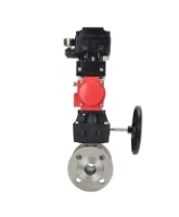 Кран шаровой DN.ru BV3232P(2pc)-FP-F-ISO-H Ду80 Ру16 полнопроходной, фланцевый, с пневмоприводом PA-DA-083, ручным дублером MON2-450-T28-ISO и электропневматическим поворотным позиционером YT-1000RSN без обратной связи