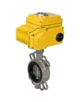 Затвор дисковый поворотный DN.ru WBV3232E-2W-Fb-H Ду150 Ру16, корпус - нержавеющая сталь 316L, диск - нержавеющая сталь 316L, уплотнение - EPDM, с электроприводом DN.ru QT-N-010EM-O1-24VDC-У1 24В