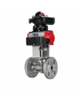 Кран шаровой DN.ru BV3131P(3pc)-FP-F-ISO-H Ду15 Ру40 фланцевый, полнопроходной, трехсоставной, корпус - нержавеющая сталь 304, уплотнение - PTFE, с пневмоприводом PA-SA-052, пневмораспределителем 4M310-08 AC220V и БКВ APL-210N