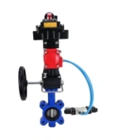 Затвор дисковый поворотный DN.ru WBV1631E-2W-Fb-H Ду125 Ру16 LUG корпус - чугун QT450, диск - нержавеющая сталь 304, EPDM, с пневмоприводом DN.ru PA-DA-105, пневмораспределителем 4V320-10 AC220V, БКВ APL-410N EX, редуктором MON3-700-T38-ISO и БПВ AFC2000